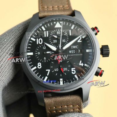 TW Factory Replica IWC Pilot Top Gun Edition “Sfti” Black Ceramic Chronograph Watch
